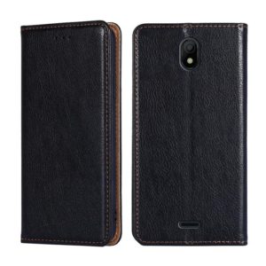 For Nokia C100 Gloss Oil Solid Color Magnetic Flip Leather Phone Case(Black) (OEM)