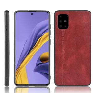 For Galaxy A51 Shockproof Sewing Cow Pattern Skin PC + PU + TPU Case(Red) (OEM)