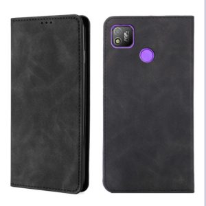 For Infinix Tecno Pop 4 Skin Feel Magnetic Horizontal Flip Leather Case with Holder & Card Slots(Black) (OEM)