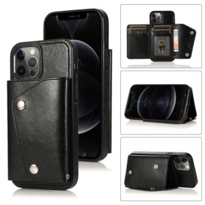 For iPhone 12 / 12 Pro Shockproof PU + TPU Leather Case with Card Slots & Holder & Photo Frame & Wallet & Lanyard(Black) (OEM)