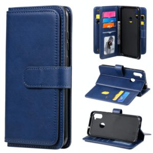For Samsung Galaxy A11 Multifunctional Magnetic Copper Buckle Horizontal Flip Solid Color Leather Case with 10 Card Slots & Wallet & Holder & Photo Frame(Dark Blue) (OEM)