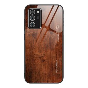For Samsung Galaxy Note20 Wood Grain Glass Protective Case(M02) (OEM)