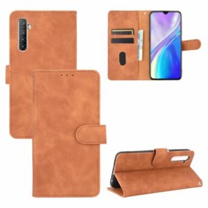 For OPPO Realme XT / X2 / K5 Solid Color Skin Feel Magnetic Buckle Horizontal Flip Calf Texture PU Leather Case with Holder & Card Slots & Wallet(Brown) (OEM)