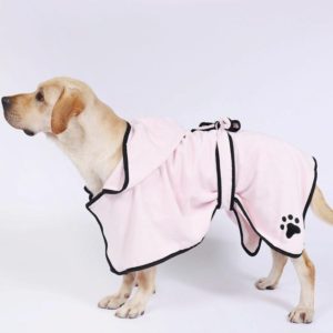 Dog Water Absorbing Towel Cat Bath Towel Bathrobes Pet Supplies XL(Pink) (OEM)