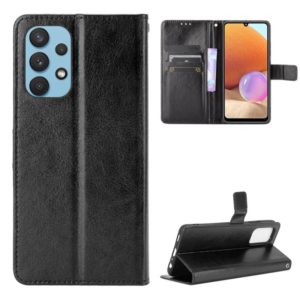 For Samsung Galaxy A32 4G(EU Version) Retro Crazy Horse Texture Horizontal Flip Leather Case with Holder & Card Slots & Photo Frame(Black) (OEM)