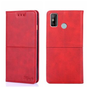For Tecno Spark 6 GO Cow Texture Magnetic Horizontal Flip Leather Phone Case(Red) (OEM)
