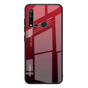 For Huawei Nova 5i / P20 Lite 2019 Gradient Color Glass Case(Red) (OEM)