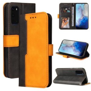 For Samsung Galaxy S20 Business Stitching-Color Horizontal Flip PU Leather Case with Holder & Card Slots & Photo Frame(Orange) (OEM)