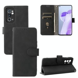 For OnePlus 9RT 5G Skin Feel Magnetic Buckle Calf Texture PU Phone Case(Black) (OEM)