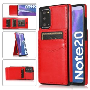 For Samsung Galaxy Note20 Solid Color PC + TPU Protective Case with Holder & Card Slots(Red) (OEM)