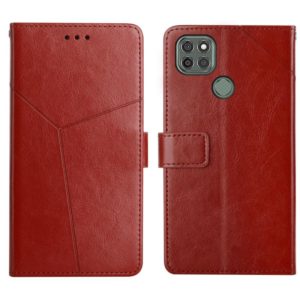 For Motorola Moto G9 Power Y Stitching Horizontal Flip Leather Phone Case with Holder & Card Slots & Wallet & Photo Frame(Brown) (OEM)