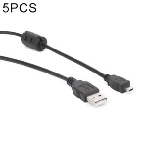 5 PCS 1.5m Mini 8 Pin USB to USB 2.0 Data Charging Cable for Nikon D5100 / D610(Black) (OEM)