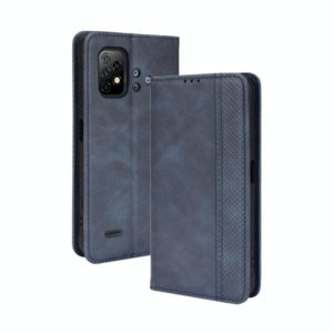For Umidigi Bison X10 Magnetic Buckle Retro Texture Leather Case(Blue) (OEM)