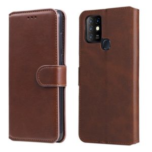 For Infinix Hot 10 Classic Calf Texture PU + TPU Horizontal Flip Leather Case with Holder & Card Slots & Wallet(Brown) (OEM)