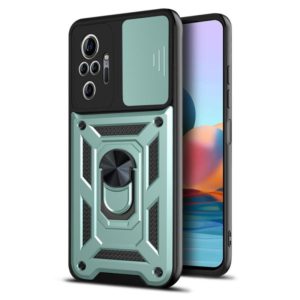 For Xiaomi Redmi Note 10 Pro Sliding Camera Cover Design TPU+PC Protective Case(Dark Green) (OEM)