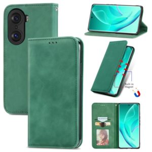 For Honor 60 Pro Retro Skin Feel Magnetic Horizontal Flip Leather Phone Case(Green) (OEM)