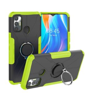 For Tecno Spark 7 Armor Bear Shockproof PC + TPU Protective Case with Ring Holder(Green) (OEM)