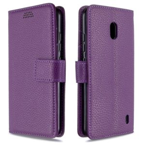 For Nokia 2.2 Litchi Texture Horizontal Flip Leather Case with Holder & Card Slots & Wallet & Photo Frame(Purple) (OEM)