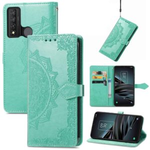 For TCL 20 XE Mandala Flower Embossed Horizontal Flip Leather Phone Case(Green) (OEM)
