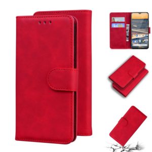 For Nokia 5.3 Skin Feel Pure Color Flip Leather Phone Case(Red) (OEM)
