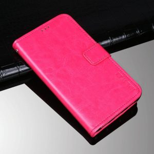 idewei Crazy Horse Texture Horizontal Flip Leather Case with Holder & Card Slots & Wallet For Tecno Camon 17(Rose Red) (idewei) (OEM)