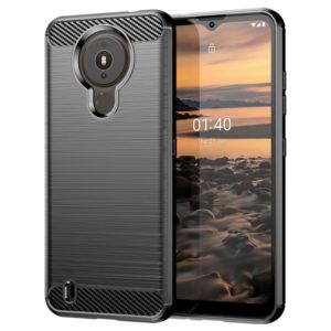 For Nokia 1.4 Brushed Texture Carbon Fiber TPU Phone Case(Black) (OEM)