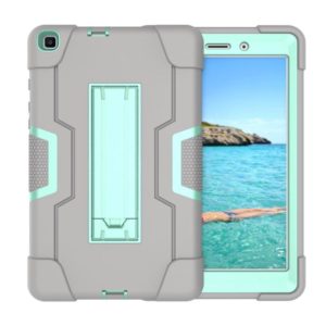 For Galaxy Tab A 8.0 (2019) T290 Contrast Color Silicone + PC Combination Case with Holder(Grey + Aqua) (OEM)