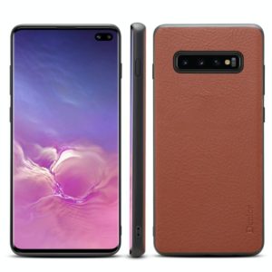 For Galaxy S10 Plus Denior V7 Luxury Car Cowhide Leather Ultrathin Protective Case(Brown) (Denior) (OEM)