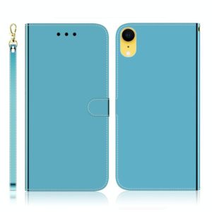 For iPhone XR Imitated Mirror Surface Horizontal Flip Leather Case with Holder & Card Slots & Wallet & Lanyard(Blue) (OEM)