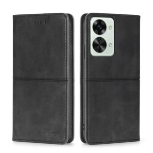 For OnePlus Nord 2T Cow Texture Magnetic Horizontal Flip Leather Phone Case(Black) (OEM)