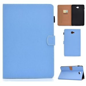 For Galaxy Tab A 10.1(2016) T580 Solid Color Tablet PC Universal Magnetic Horizontal Flip Leather Case with Card Slots & Holder(Blue) (OEM)