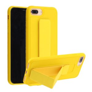 For iPhone SE 2022 / SE 2020 / 8 / 7 Shockproof PC + TPU Protective Case with Wristband & Holder(Yellow) (OEM)