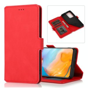 For Huawei P40 Pro+ Retro Magnetic Closing Clasp Horizontal Flip Leather Case with Holder & Card Slots & Photo Frame & Wallet(Red) (OEM)