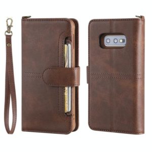 For Galaxy S10e Multifunctional Detachable Magnetic Horizontal Flip Leather Case with Card Slots & Holder & Wallet & Photo Frame(Coffee) (OEM)