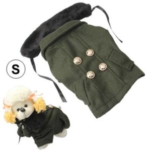 Gorgeous Woolen Cloth with Fur Collar Dog Coat Pet Clothes, Size: S(Deep Green) (OEM)