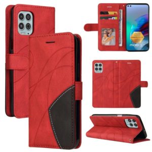 For Motorola Edge S / Moto G100 Dual-color Splicing Horizontal Flip PU Leather Case with Holder & Card Slots & Wallet(Red) (OEM)