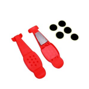Multifunctional Bicycle Tire Changing Tool, Color: Red+5 Tire Patches (OEM)