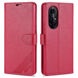 For Huawei nova 8 5G AZNS Sheepskin Texture Horizontal Flip Leather Case with Holder & Card Slots & Wallet(Red) (AZNS) (OEM)