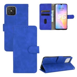 For Huawei nova 8 SE Solid Color Skin Feel Magnetic Buckle Horizontal Flip Calf Texture PU Leather Case with Holder & Card Slots & Wallet(Blue) (OEM)
