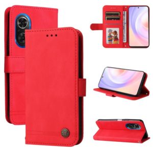 For Honor 50 SE / nova 9 SE Skin Feel Life Tree Metal Button Leather Phone Case(Red) (OEM)