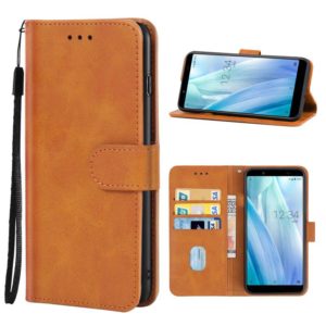 Leather Phone Case For Sharp Aquos Sense 3 Basic(Brown) (OEM)