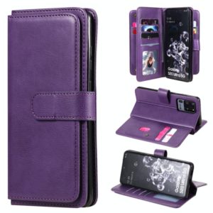 For Samsung Galaxy S20 Ultra 5G Multifunctional Magnetic Copper Buckle Horizontal Flip Solid Color Leather Case with 10 Card Slots & Wallet & Holder & Photo Frame(Purple) (OEM)