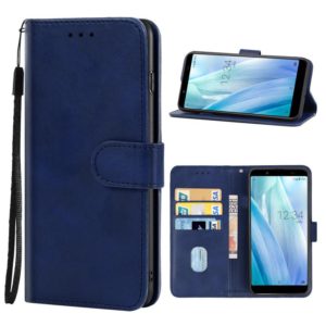 Leather Phone Case For Sharp Aquos Sense 3 Basic(Blue) (OEM)