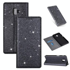 For Samsung Galaxy J6+ Ultrathin Glitter Magnetic Horizontal Flip Leather Case with Holder & Card Slots(Gray) (OEM)