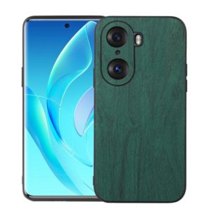 For Honor 60 Pro Wood Texture PU Phone Case(Green) (OEM)