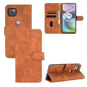 For Motorola Moto G 5G Solid Color Skin Feel Magnetic Buckle Horizontal Flip Calf Texture PU Leather Case with Holder & Card Slots & Wallet(Brown) (OEM)