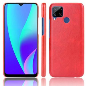 For Oppo Realme C15 Shockproof Litchi Texture PC + PU Case(Red) (OEM)