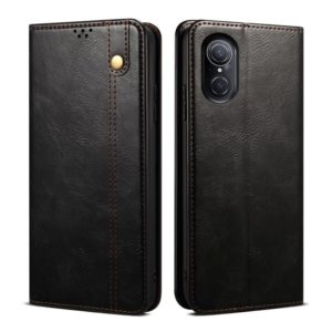 For Huawei nova 9 SE Oil Wax Crazy Horse Texture Leather Phone Case(Black) (OEM)