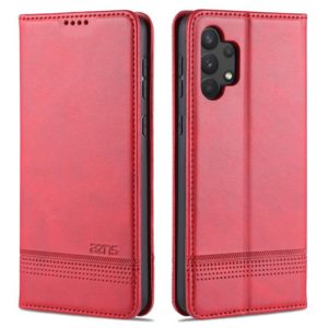 For Samsung Galaxy A32 4G AZNS Magnetic Calf Texture Horizontal Flip Leather Case with Card Slots & Holder & Wallet(Red) (AZNS) (OEM)