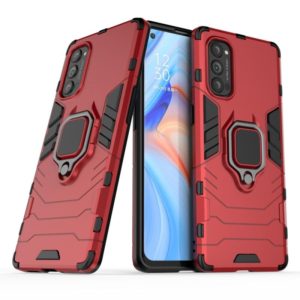 For OPPO Reno4 Pro PC + TPU Anti-fall Protective Case with Ring Holder(Red) (OEM)